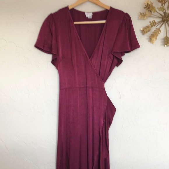 BHLDN High-Low Wrap Dress sz. XL - Picture 6 of 7